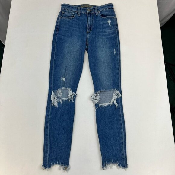Joes Womens Skinny Jeans Blue Distressed Frayed Mid Rise Denim 26 Waist - Picture 1 of 10